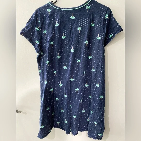 Croft&Barrow sleep dress. Navy palm trees. XL - Picture 2 of 4